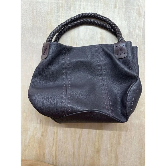 Vintage Fatto A Mano By Carlos Falchi Hobo Brown Pebbled Leather Excellent - Picture 1 of 9